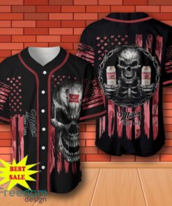 Miller High Life Skull USA Flag Baseball Jersey for All Genders