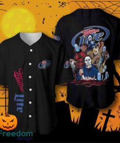 Miller Lite Beer Halloween Horror Characters Baseball Jersey For Men And Women
