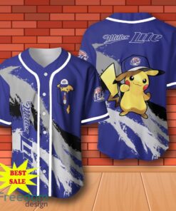 Miller Lite Pikachu Pokemon Baseball Jersey for All Genders