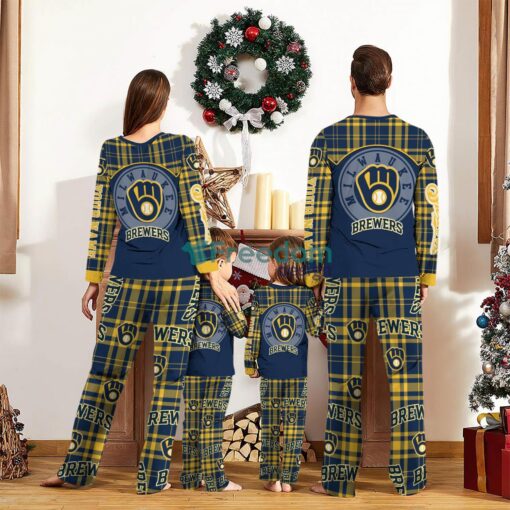 Milwaukee Brewers Custom Name Pajamas Set For Family Sport Team Pajamas Christmas Gift Product Photo 2