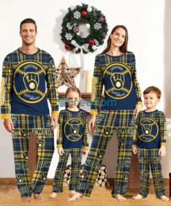 Milwaukee Brewers Custom Name Pajamas Set For Family Sport Team Pajamas Christmas Gift