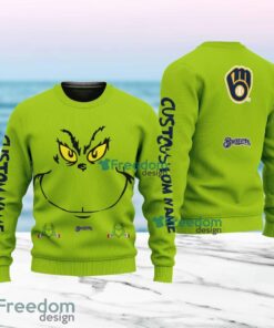 Milwaukee Brewers MLB Ginch Face Funny Custom Name Ugly Sweater Merry Chistmas Gift For Fans