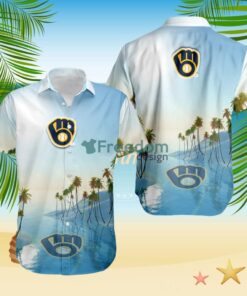 Milwaukee Brewers Tropical Beach Blue Hawaiian Shirt