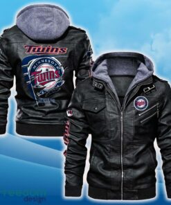 Minnesota Twins Leather Jacket Black And Brown Color For Men And Women Gift Fans All OVer Print Gift Fans