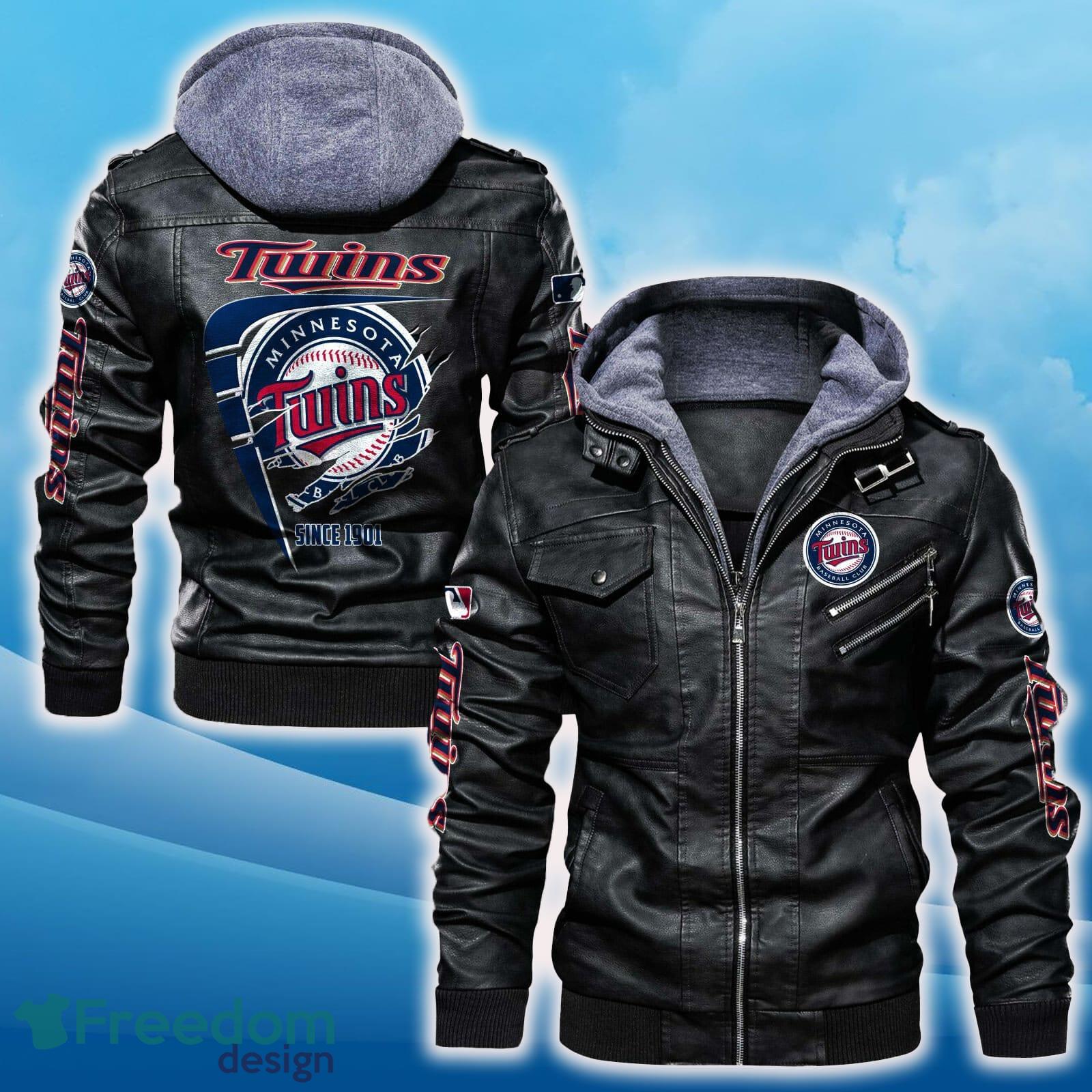 Minnesota Twins Leather Jacket Black And Brown Color For Men And Women Gift Fans All OVer Print Gift Fans image Minnesota Twins Leather Jacket Black And Brown Color For Men And Women Gift Fans All OVer Print Gift Fans - Minnesota Twins Leather Jacket_1