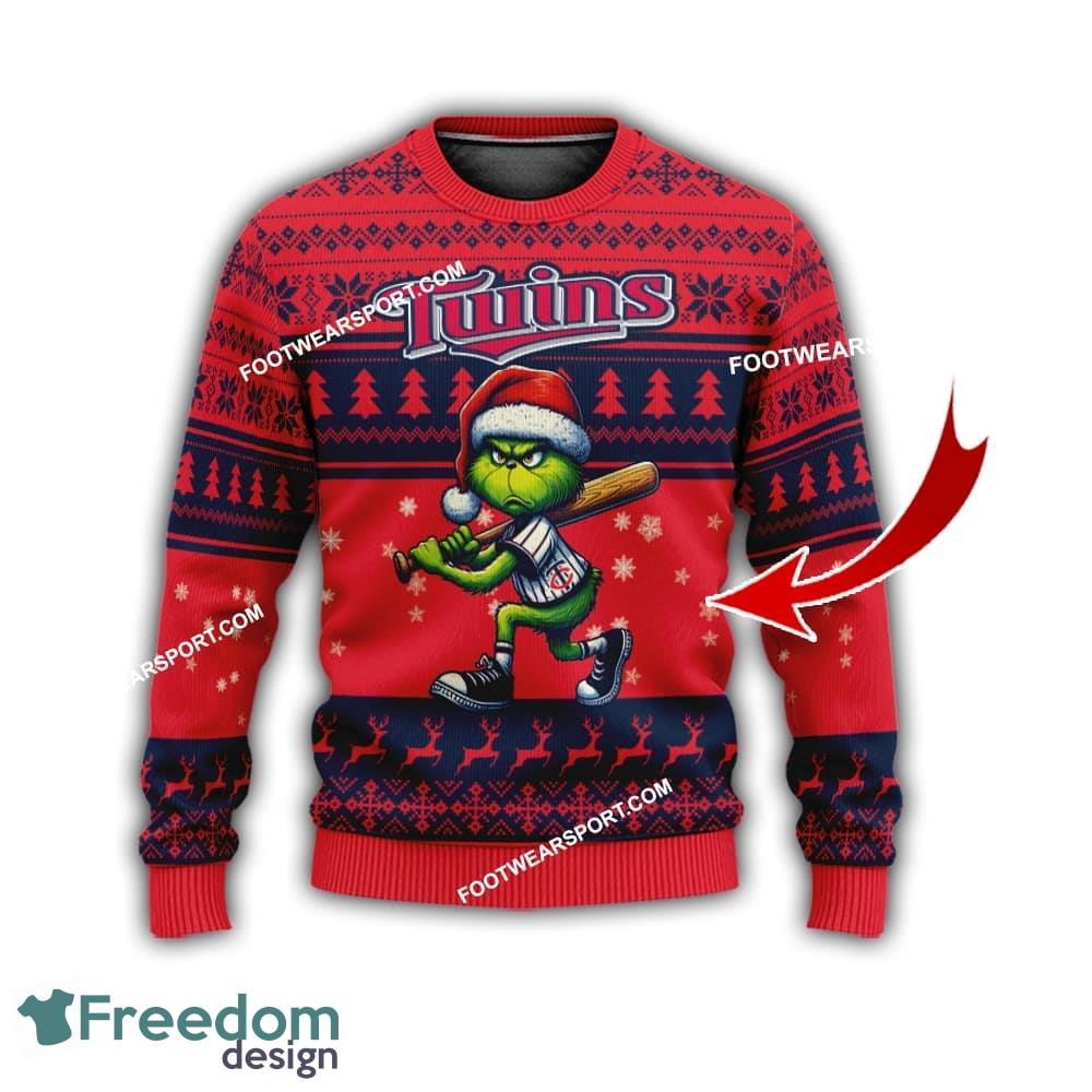 Minnesota Twins Multi Grinch Ugly Christmas 3D Sweater Gift For Men And Women - Minnesota TwinsMulti Grinch Ugly Christmas Sweater Gift Adult Photo 1