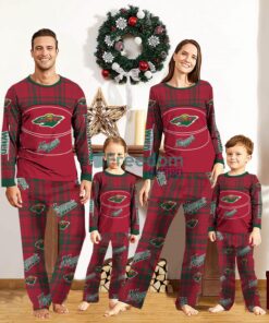 Minnesota Wild Custom Name Pajamas Set For Family Sport Team Pajamas Christmas Gift