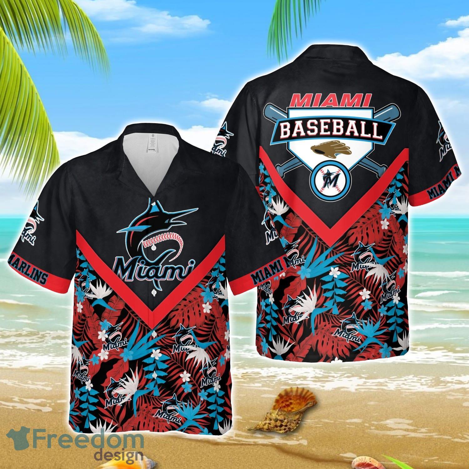MLB Hawaiian Miami Marlins Team MLB Aloha 3D Hawaiian Shirt image MLB Hawaiian Miami Marlins Team MLB Aloha 3D Hawaiian Shirt Product Photo 1