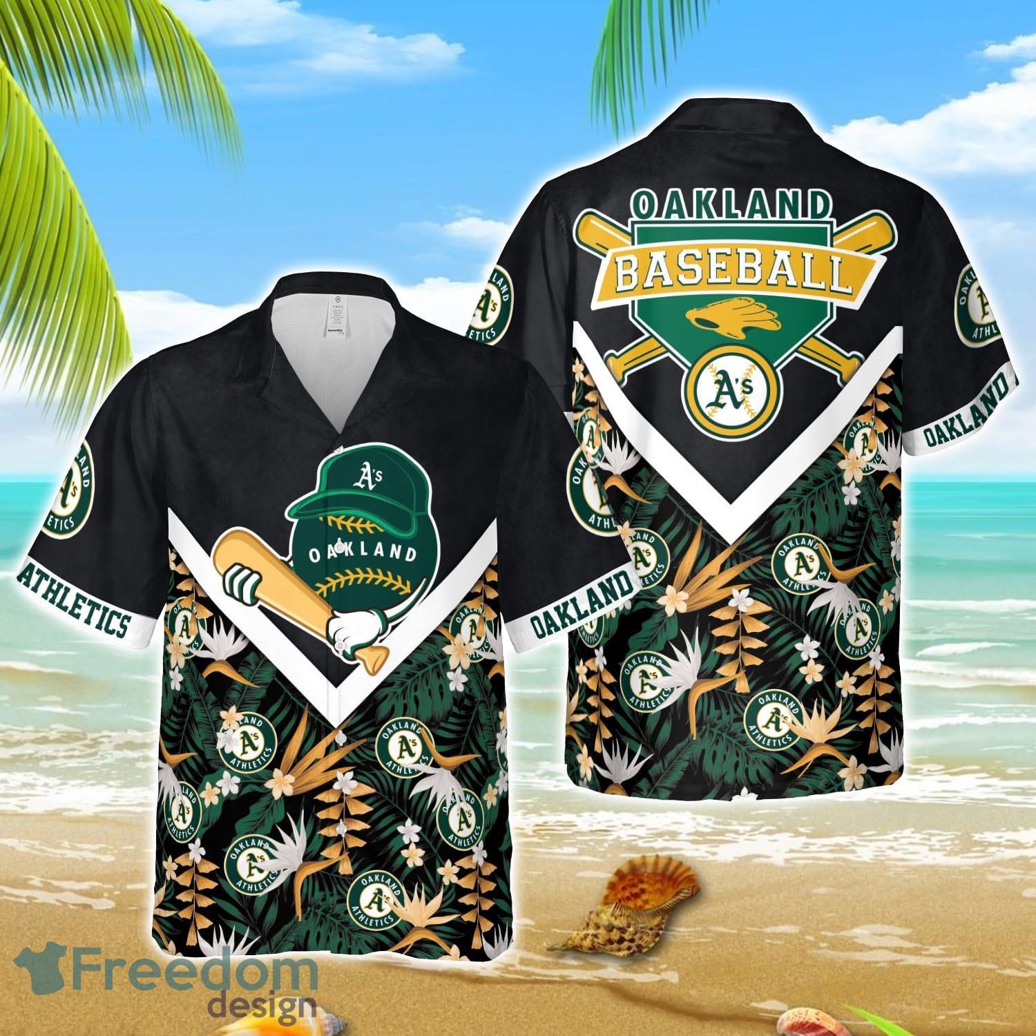 MLB Hawaiian Oakland Athletics Team MLB Aloha 3D Hawaiian Shirt image MLB Hawaiian Oakland Athletics Team MLB Aloha 3D Hawaiian Shirt Product Photo 1