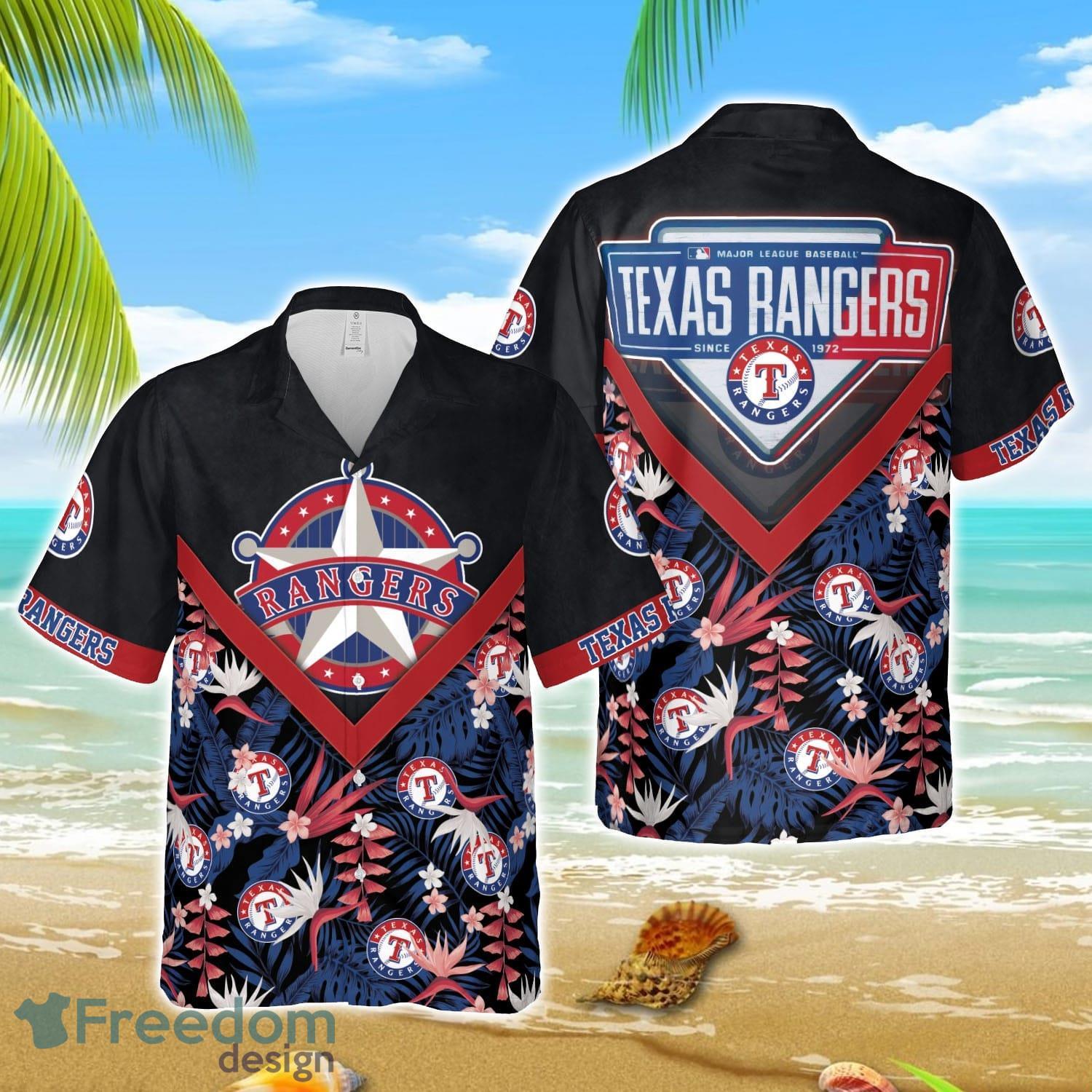 MLB Hawaiian Texas Rangers Team MLB Aloha 3D Hawaiian Shirt image MLB Hawaiian Texas Rangers Team MLB Aloha 3D Hawaiian Shirt Product Photo 1