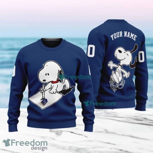 MLB Kansas City Royals Snoopy Happy Custom Name And Number Christmas Ugly Sweater 3D Product Photo 1