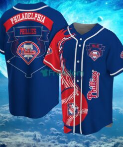 MLB Philadelphia Phillies Logo Classic Design Fire Ball Baseball Jersey Shirt Full Print