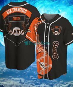 MLB San Francisco Giants Logo Classic Design Fire Ball Baseball Jersey Shirt Full Print