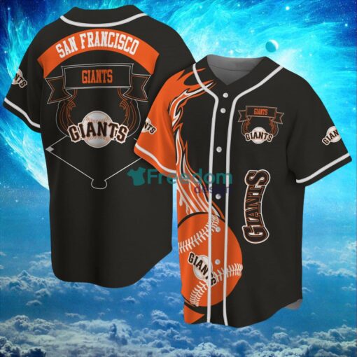 MLB San Francisco Giants Logo Classic Design Fire Ball Baseball Jersey Shirt Full Print Product Photo 1