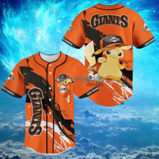 MLB San Francisco Giants Logo Design Pikachu Baseball Jersey Shirt Gifts For Fans Shirt Full Print Product Photo 1