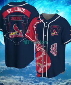 MLB St. Louis Cardinals Logo Classic Design Fire Ball Baseball Jersey Shirt Full Print