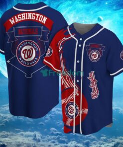 MLB Washington Nationals Logo Classic Design Fire Ball Baseball Jersey Shirt Full Print