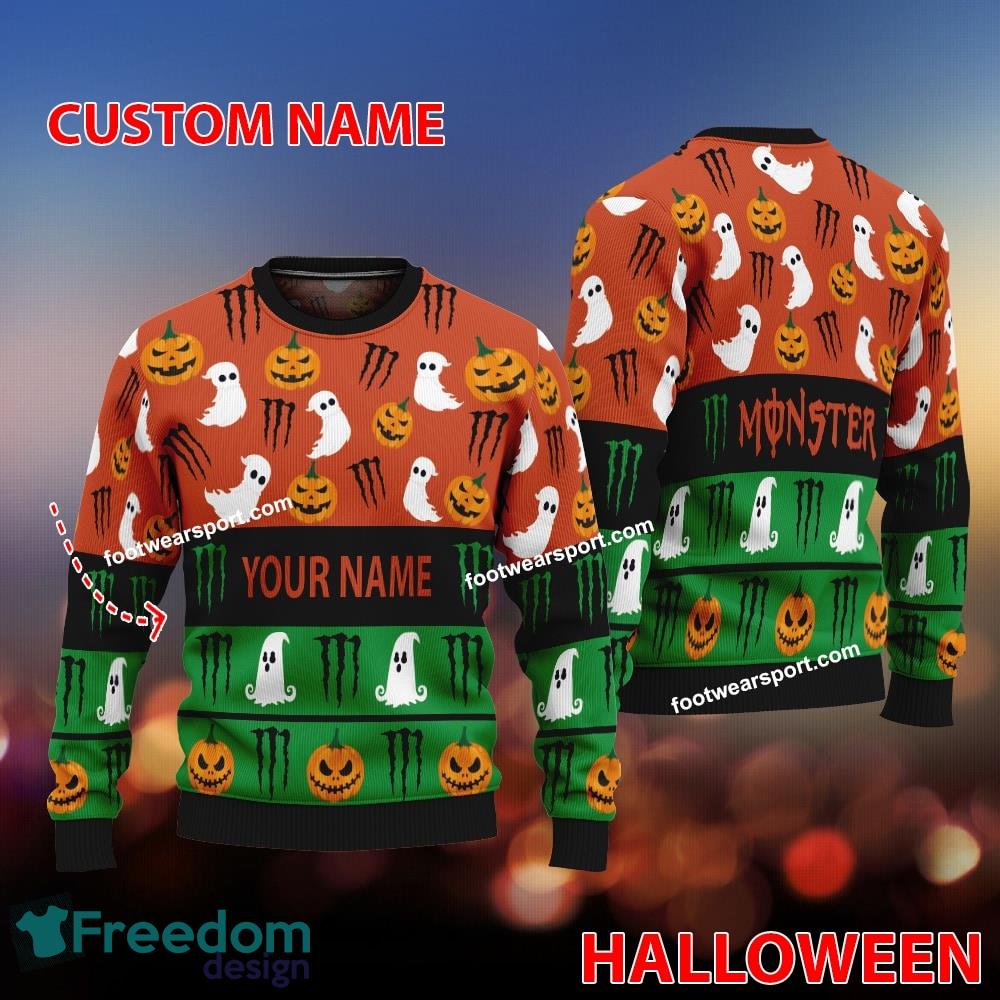 Monster Energy Personalized Logo Pattern Ugly Christmas Sweater Gift For Men And Women image Monster Energy Personalized Logo Pattern Ugly Christmas Sweater Gift For Men And Women - Monster Energy Personalized Logo Pattern Ugly Christmas Sweater Gift For Men And Women