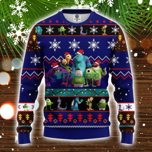 Monsters University Ugly Christmas Sweater Blue 1 Amazing Gift Family Christmas Gift Product Photo 1