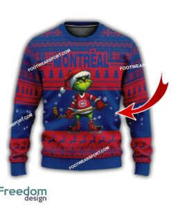 Montreal Canadiens Grinch Style Knitted Christmas Sweater Gift For Adult - Montreal CanadiensMulti Grinch Ugly Christmas Sweater Gift Adult Photo 1