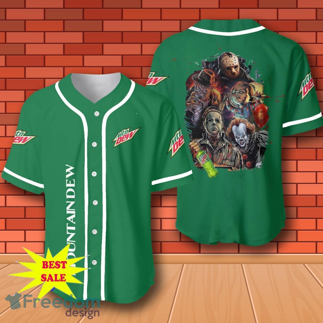 Mountain Dew Halloween Horror Character Baseball Jersey for All Genders image Mountain Dew Halloween Horror Character Baseball Jersey for All Genders Product Photo 1