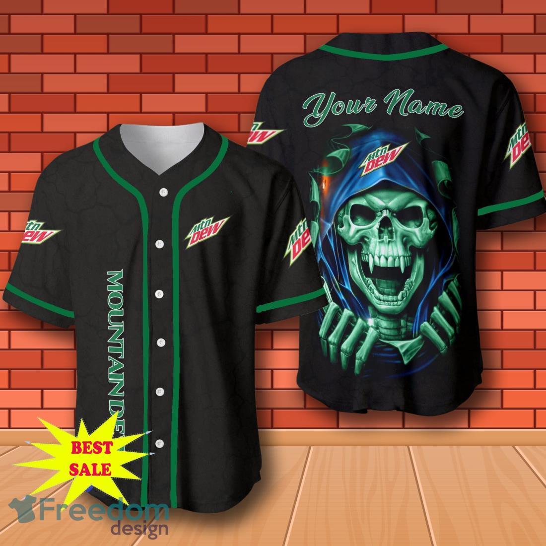 Mountain Dew Skull Personalized Baseball Jersey for All Genders image Mountain Dew Skull Personalized Baseball Jersey for All Genders Product Photo 1