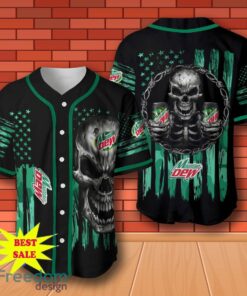 Mountain Dew Skull USA Flag Baseball Jersey for All Genders