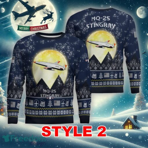 MQ-25 Stingray MQ25 Aircraft Moonlight Multi Color Ugly Christmas Sweater Gift For Men And Women - MQ-25 Stingray MQ25 Aircraft Moonlight Ugly Christmas Sweater_11