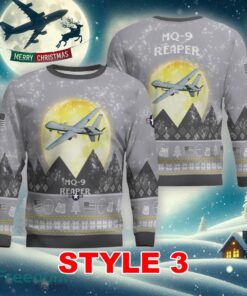 MQ-9 Reaper MQ9 Aircraft Moonlight Multi Color Ugly Christmas Sweater Gift For Men And Women - MQ-9 Reaper MQ9 Aircraft Moonlight Ugly Christmas Sweater_5