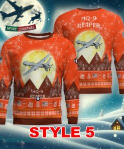 MQ-9 Reaper MQ9 Aircraft Moonlight Multi Color Ugly Christmas Sweater Gift For Men And Women - MQ-9 Reaper MQ9 Aircraft Moonlight Ugly Christmas Sweater_9