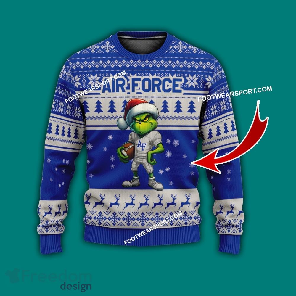 Multi Style Grinch Air Force Falcons Ugly Christmas Sweater Gift For Adult - Grinch Air Force Falcons Ugly Christmas Sweater Photo 1