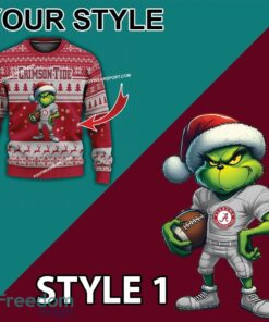 Multi Style Grinch Alabama Crimson Tide Knitted Christmas Sweater AOP Gift For Men And Women - Grinch Alabama Crimson Tide Ugly Christmas Sweater Photo 3