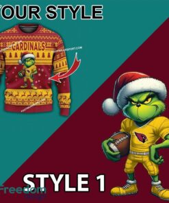 Multi Style Grinch Arizona Cardinals Ugly Christmas Sweater Gift Holidays image Multi Style Grinch Arizona Cardinals Ugly Christmas Sweater Gift Holidays - Grinch Arizona Cardinals Ugly Christmas Sweater Photo 3
