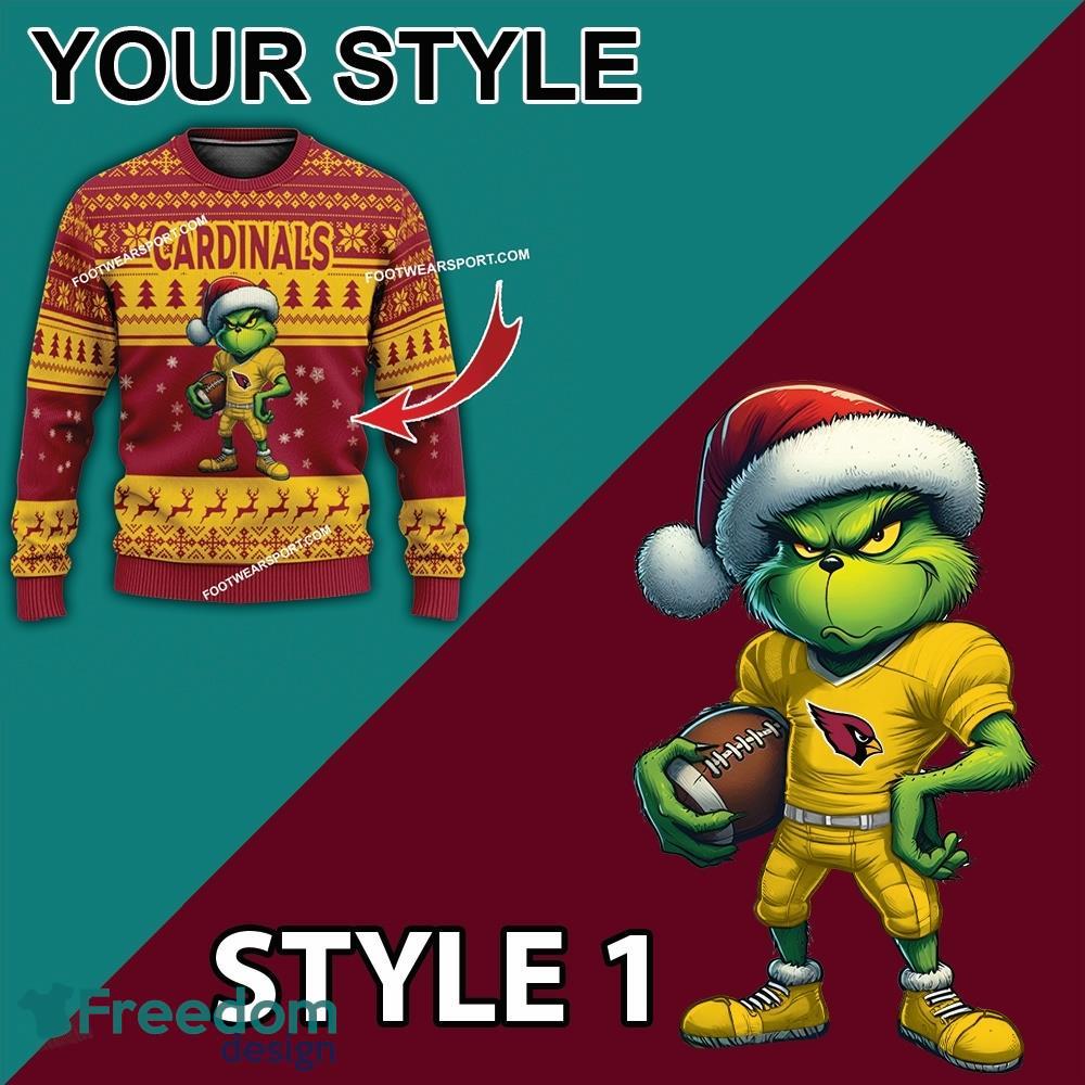 Multi Style Grinch Arizona Cardinals Ugly Christmas Sweater Gift Holidays image Multi Style Grinch Arizona Cardinals Ugly Christmas Sweater Gift Holidays - Grinch Arizona Cardinals Ugly Christmas Sweater Photo 3