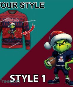 Multi Style Grinch Arizona Wildcats Ugly Christmas Sweater Gift For Men And Women - Grinch Arizona Wildcats Ugly Christmas Sweater Photo 3