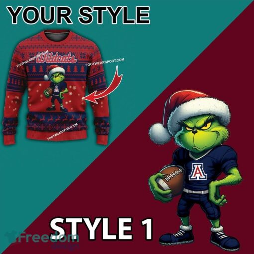 Multi Style Grinch Arizona Wildcats Ugly Christmas Sweater Gift For Men And Women - Grinch Arizona Wildcats Ugly Christmas Sweater Photo 3