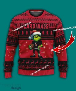 Multi Style Grinch Ball State Cardinals Ugly Christmas Sweater Gift For Men And Women - Grinch Ball State Cardinals Ugly Christmas Sweater Photo 1