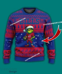 Multi Style Grinch Buffalo Bills Knitted Christmas Sweater AOP Gift For Adult