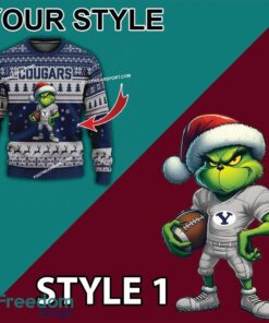 Multi Style Grinch BYU Cougars Ugly Christmas Sweater Gift For Men And Women image Multi Style Grinch BYU Cougars Ugly Christmas Sweater Gift For Men And Women - Grinch BYU Cougars Ugly Christmas Sweater Photo 3