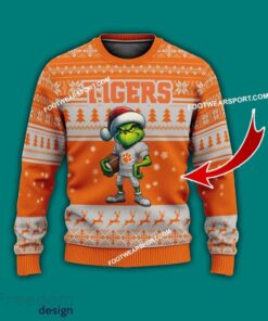 Multi Style Grinch Clemson Tigers Knitted Christmas Sweater AOP Gift For Men And Women