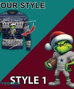 Multi Style Grinch Dallas Cowboys Ugly Christmas Sweater Gift For Adult image Multi Style Grinch Dallas Cowboys Ugly Christmas Sweater Gift For Adult - Grinch Dallas Cowboys Ugly Christmas Sweater Photo 3