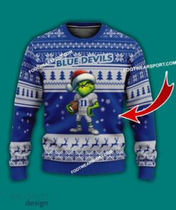 Multi Style Grinch Duke Blue Devils Knitted Christmas Sweater AOP Gift Holidays