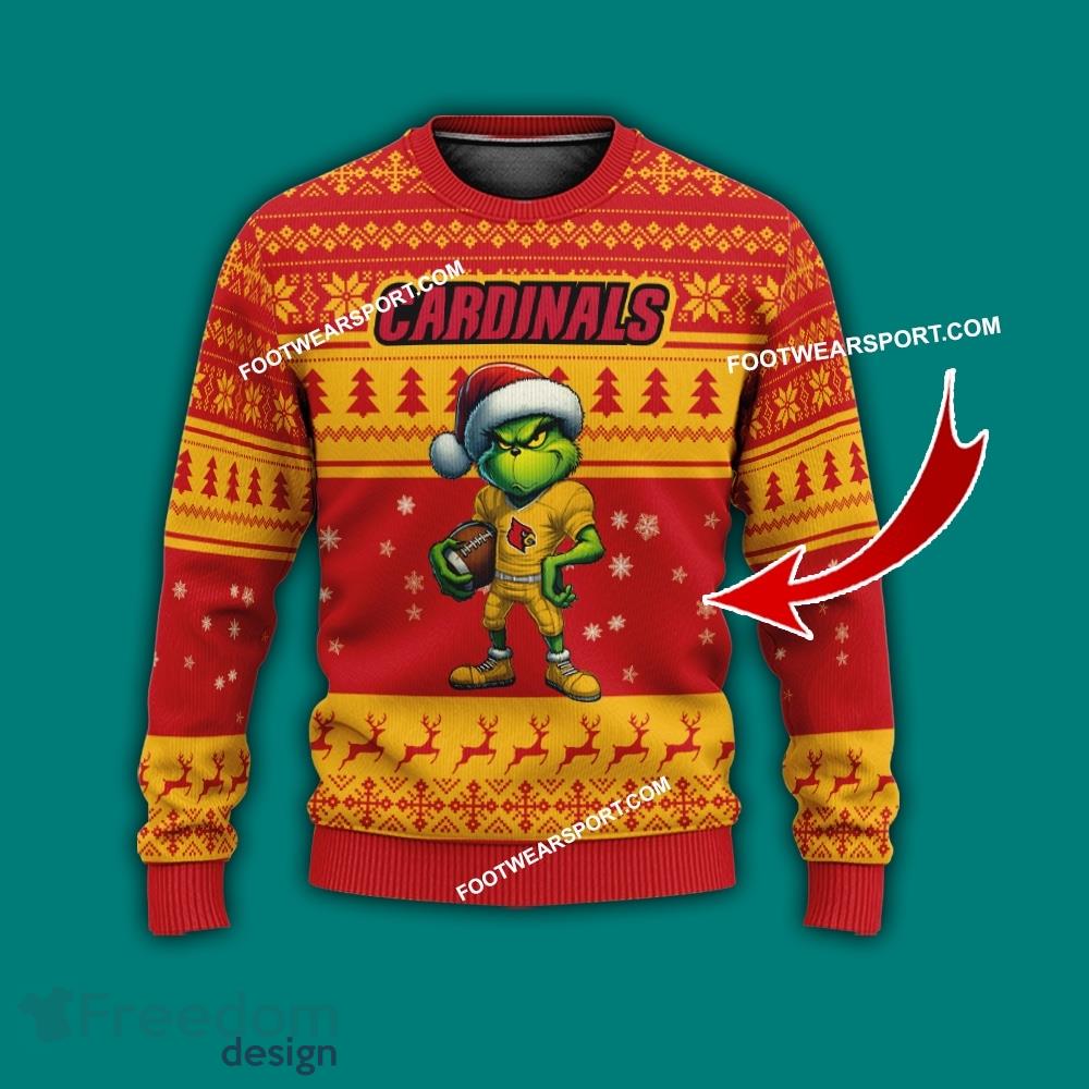 Multi Style Grinch Louisville Cardinals Ugly Xmas Sweater Gift For Adult image Multi Style Grinch Louisville Cardinals Ugly Xmas Sweater Gift For Adult - Grinch Louisville Cardinals Ugly Christmas Sweater Photo 1