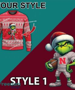 Multi Style Grinch Nebraska Cornhuskers Ugly Christmas Sweater Gift For Men And Women - Grinch Nebraska Cornhuskers Ugly Christmas Sweater Photo 3