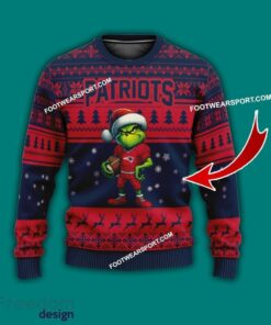Multi Style Grinch New England Patriots Knitted Christmas Sweater AOP Gift For Adult