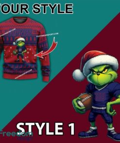 Multi Style Grinch New York Giants Ugly Christmas Sweater Gift For Adult image Multi Style Grinch New York Giants Ugly Christmas Sweater Gift For Adult - Grinch New York Giants Ugly Christmas Sweater Photo 3