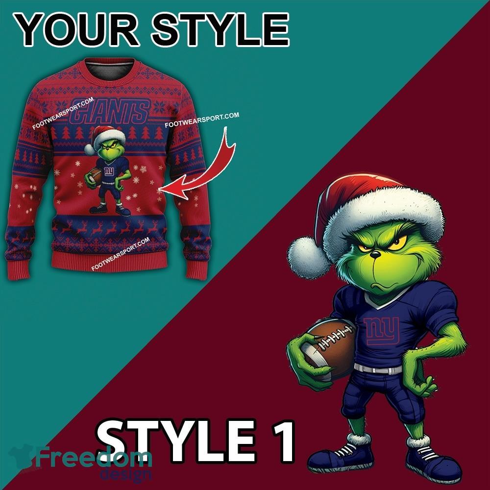 Multi Style Grinch New York Giants Ugly Christmas Sweater Gift For Adult image Multi Style Grinch New York Giants Ugly Christmas Sweater Gift For Adult - Grinch New York Giants Ugly Christmas Sweater Photo 3