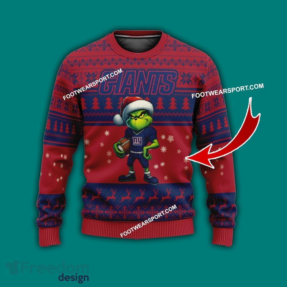 Multi Style Grinch New York Giants Ugly Christmas Sweater Gift For Adult image Multi Style Grinch New York Giants Ugly Christmas Sweater Gift For Adult - Grinch New York Giants Ugly Christmas Sweater Photo 1