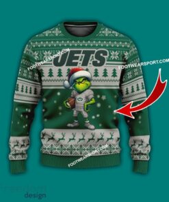 Multi Style Grinch New York Jets Knitted Christmas Sweater AOP Gift For Men And Women