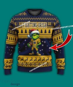 Multi Style Grinch Notre Dame Fighting Irish Ugly Christmas 3D Sweater Gift For Men And Women